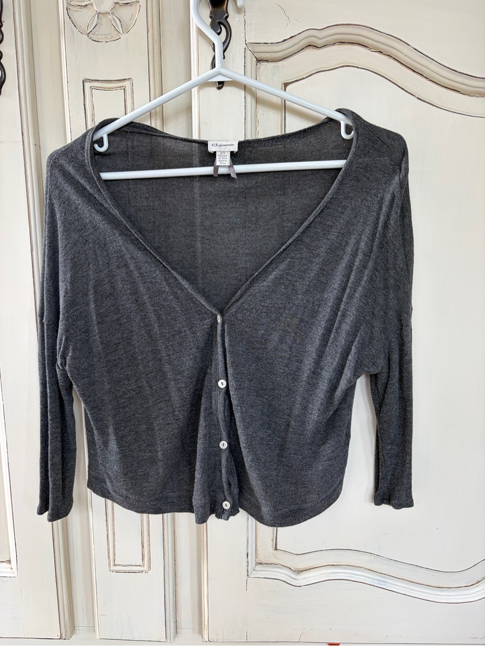 Dynamite Women's Dark Gray Lightweight Button-Front